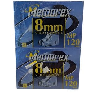 Set of 2 Memorex 8mm Camcorder Video Cassette MP 120 Sealed New